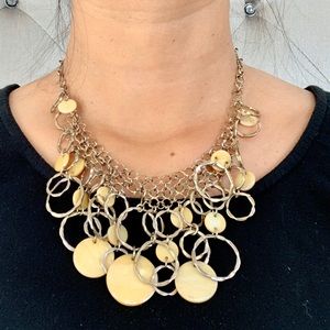 Gold Circles Statement Necklace
